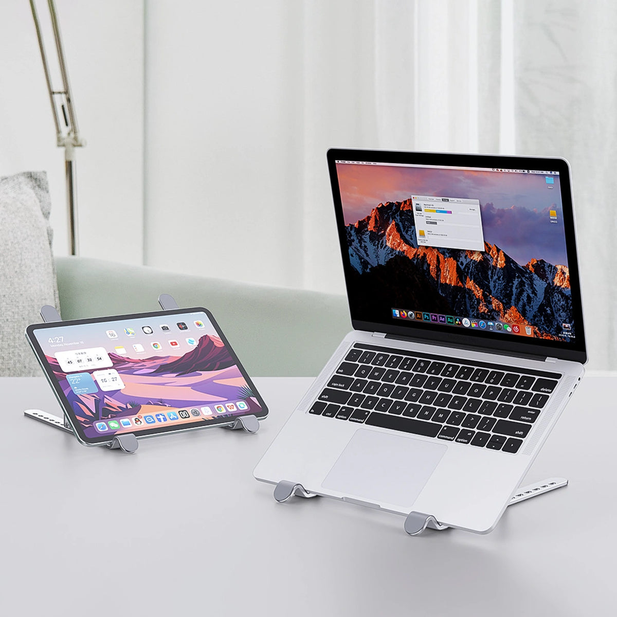 Podstawka pod laptopa Orico PFB-A21 11-17" regulowana składana - srebrna – zdjęcie 10