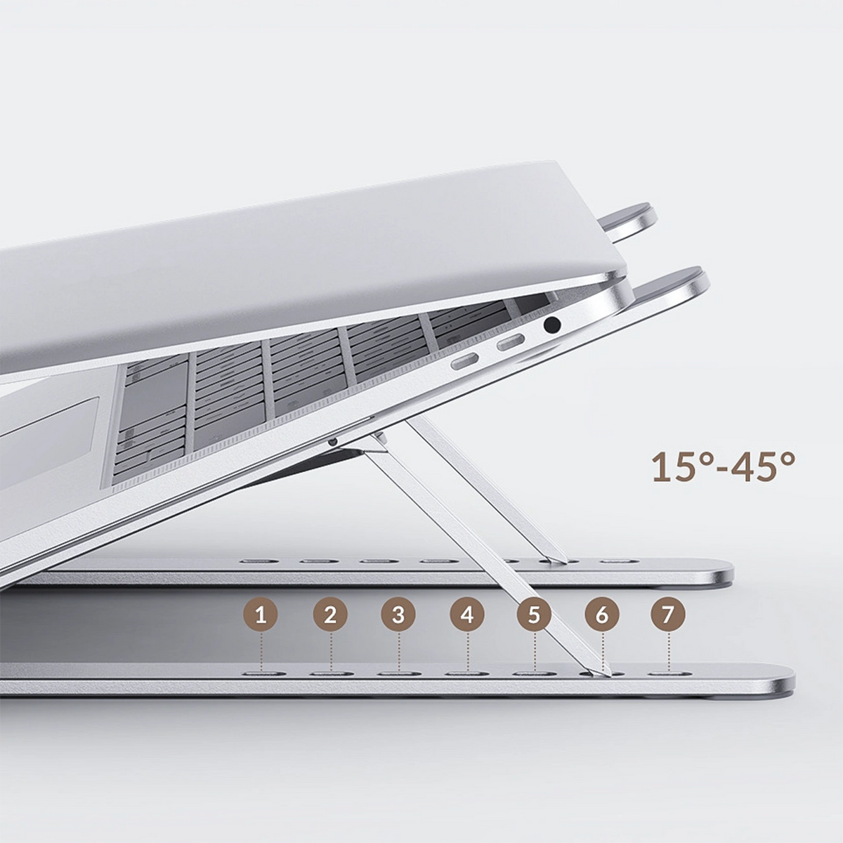 Podstawka pod laptopa Orico PFB-A21 11-17" regulowana składana - srebrna – zdjęcie 9
