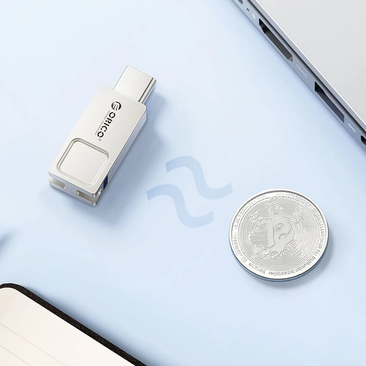 Pendrive Orico U301 128 GB USB-A USB-C USB 3.2 Gen 1 - srebrny – zdjęcie 3
