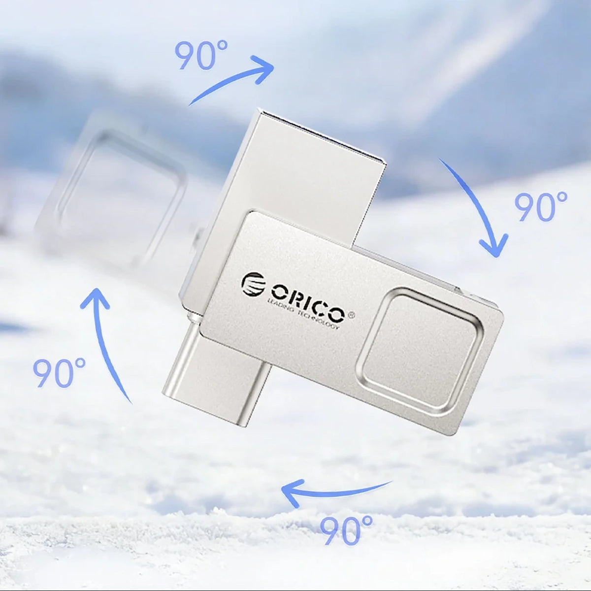 Pendrive Orico U301 128 GB USB-A USB-C USB 3.2 Gen 1 - srebrny – zdjęcie 5