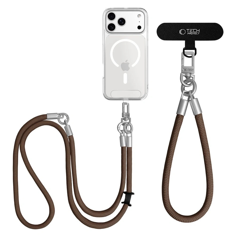 Smycz do telefonu Tech-Protect na nadgarstek (31 cm) - brązowo-tytanowa – zdjęcie 5