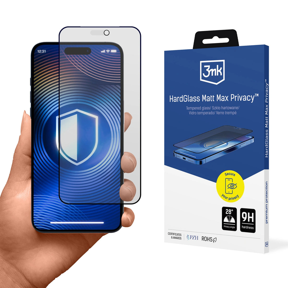 Prywatyzujące matowe szkło hartowane 3mk HardGlass Matt na iPhone 18 Pro