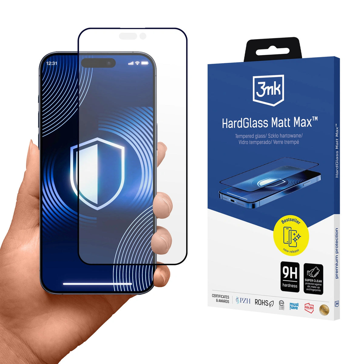 Matowe szkło hartowane 3mk HardGlass Matt Max na iPhone 18 Pro Max