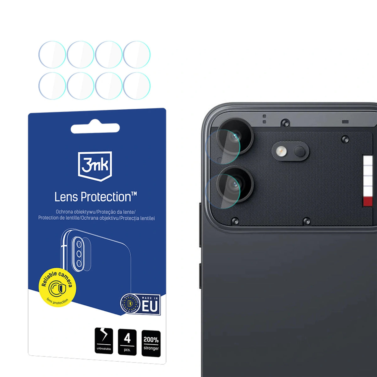 Szkło hybrydowe na obiektyw aparatu 3mk Lens na Nothing Phone (4b)