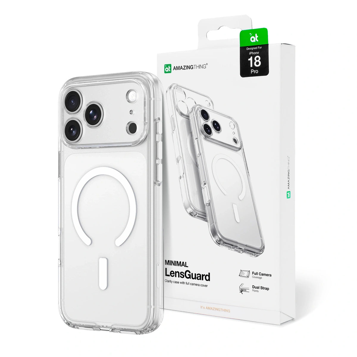 Etui AMAZINGTHING Minimal na smycz kompatybilne z MagSafe - przezroczyste