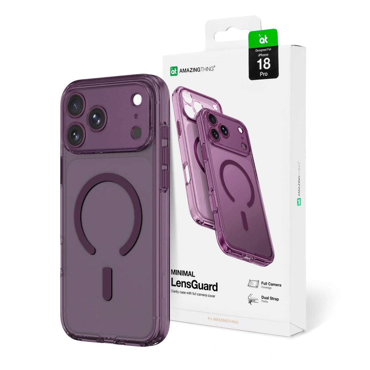 Etui AMAZINGTHING Minimal Mag Lens Case na iPhone 18 Pro z osłoną aparatu i mocowaniem na smycz kompatybilne z