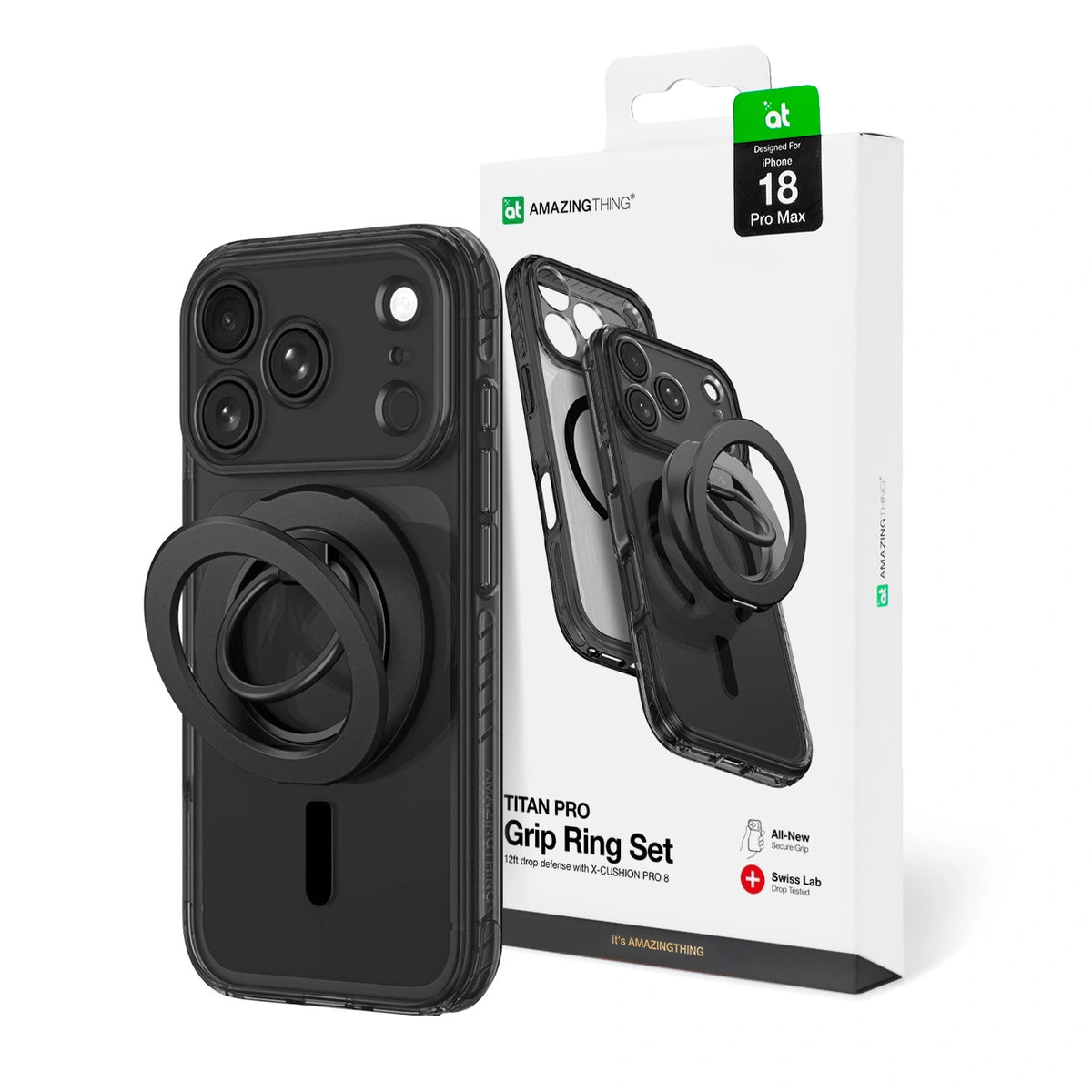 Etui AMAZINGTHING Titan Pro Lens Ring Set na iPhone 18 Pro Max z osłoną aparatu i ringiem magnetycznym