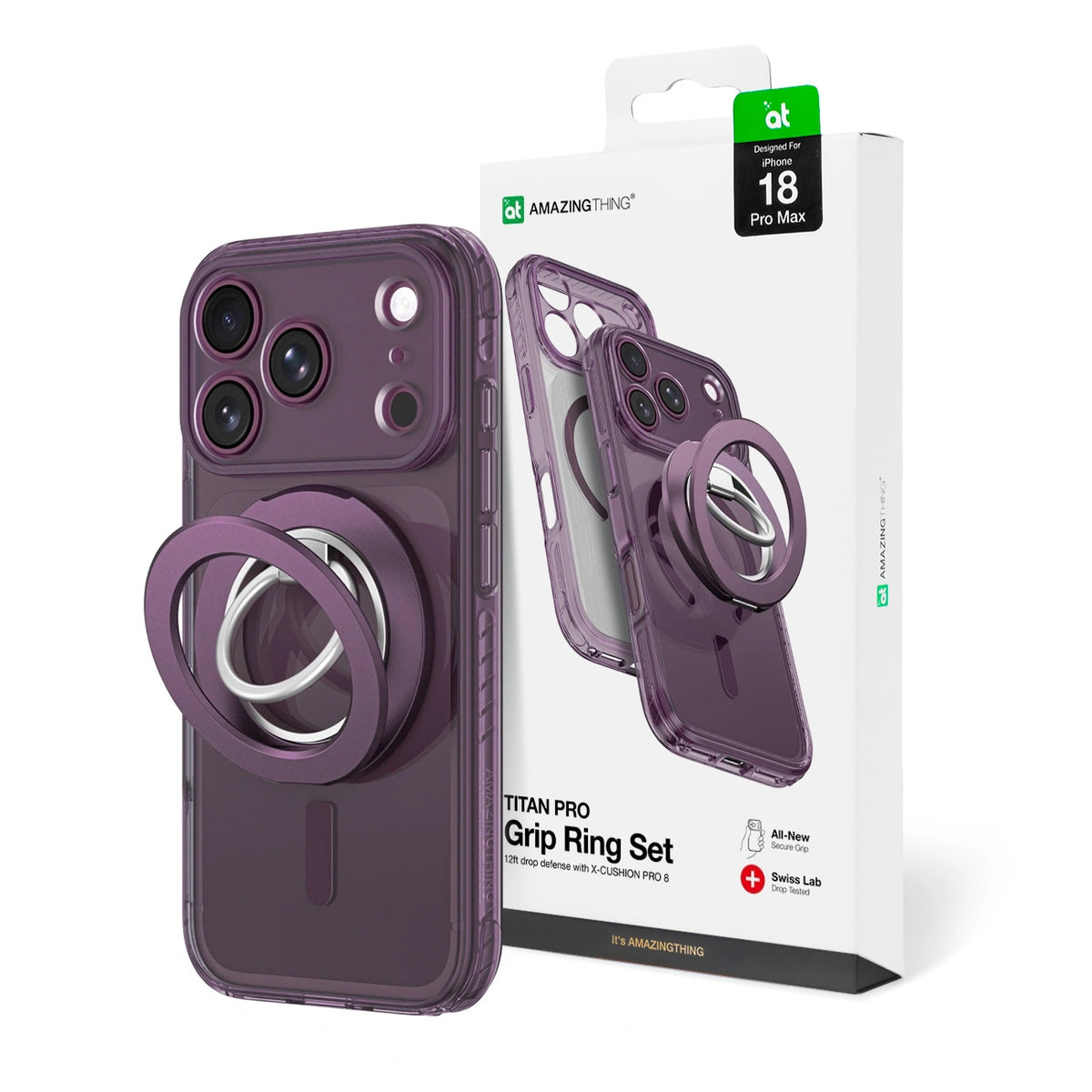 Etui AMAZINGTHING Titan Pro Lens Ring Set na iPhone 18 Pro Max z osłoną aparatu i ringiem magnetycznym