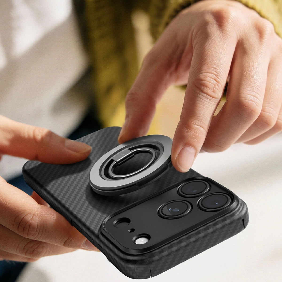 Etui AMAZINGTHING Titan Max Lens na iPhone 18 Pro z włókna - czarne – zdjęcie 10