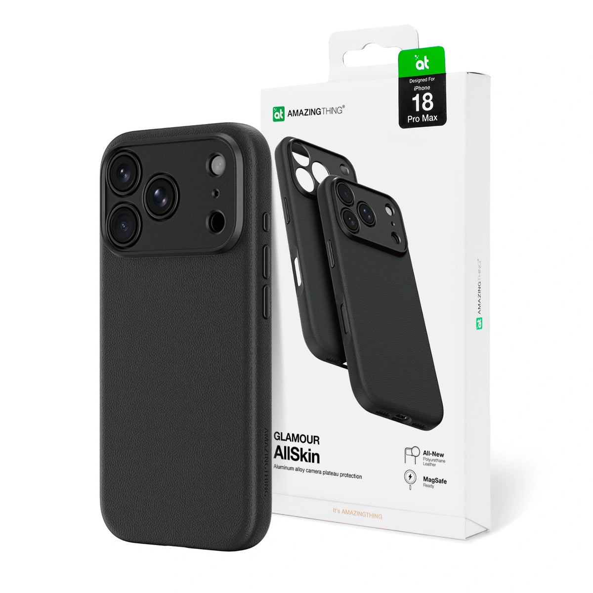 Etui AMAZINGTHING Glamour AllSkin na iPhone 18 Pro Max z osłoną - czarne