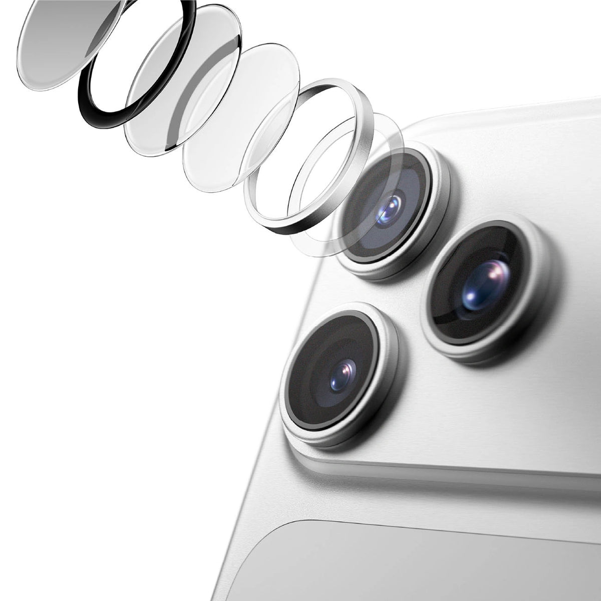 Szkło na obiektyw aparatu na iPhone 18 Pro / 18 Pro Max - srebrne – zdjęcie 5