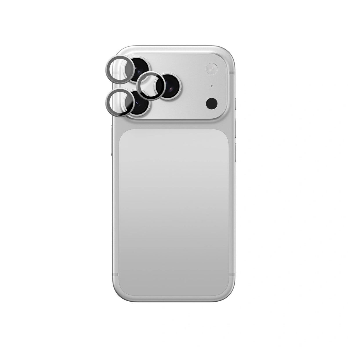 Szkło szafirowe na obiektyw na iPhone 18 Pro / 18 Pro Max - srebrne
