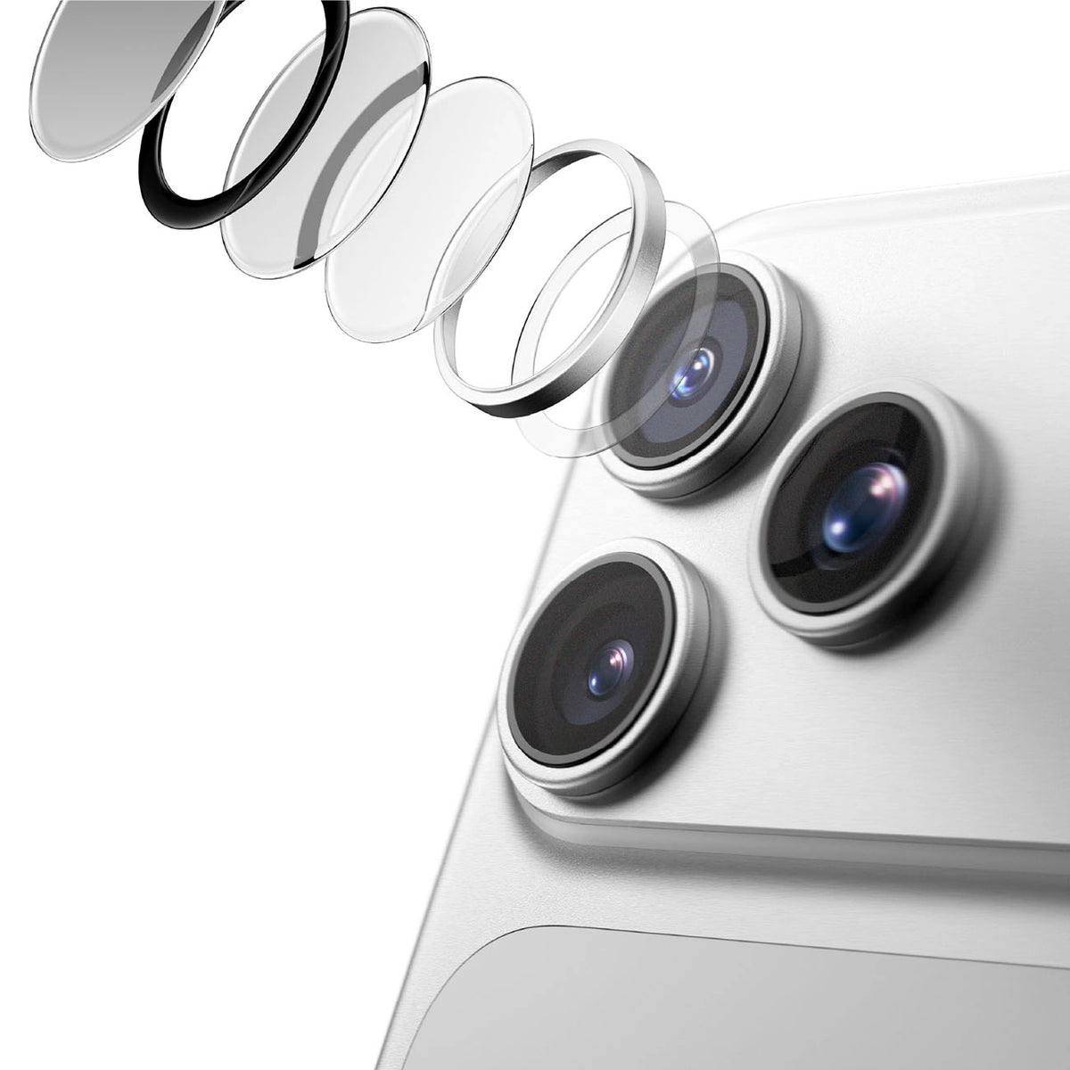 Szkło szafirowe na obiektyw na iPhone 18 Pro / 18 Pro Max - srebrne – zdjęcie 5