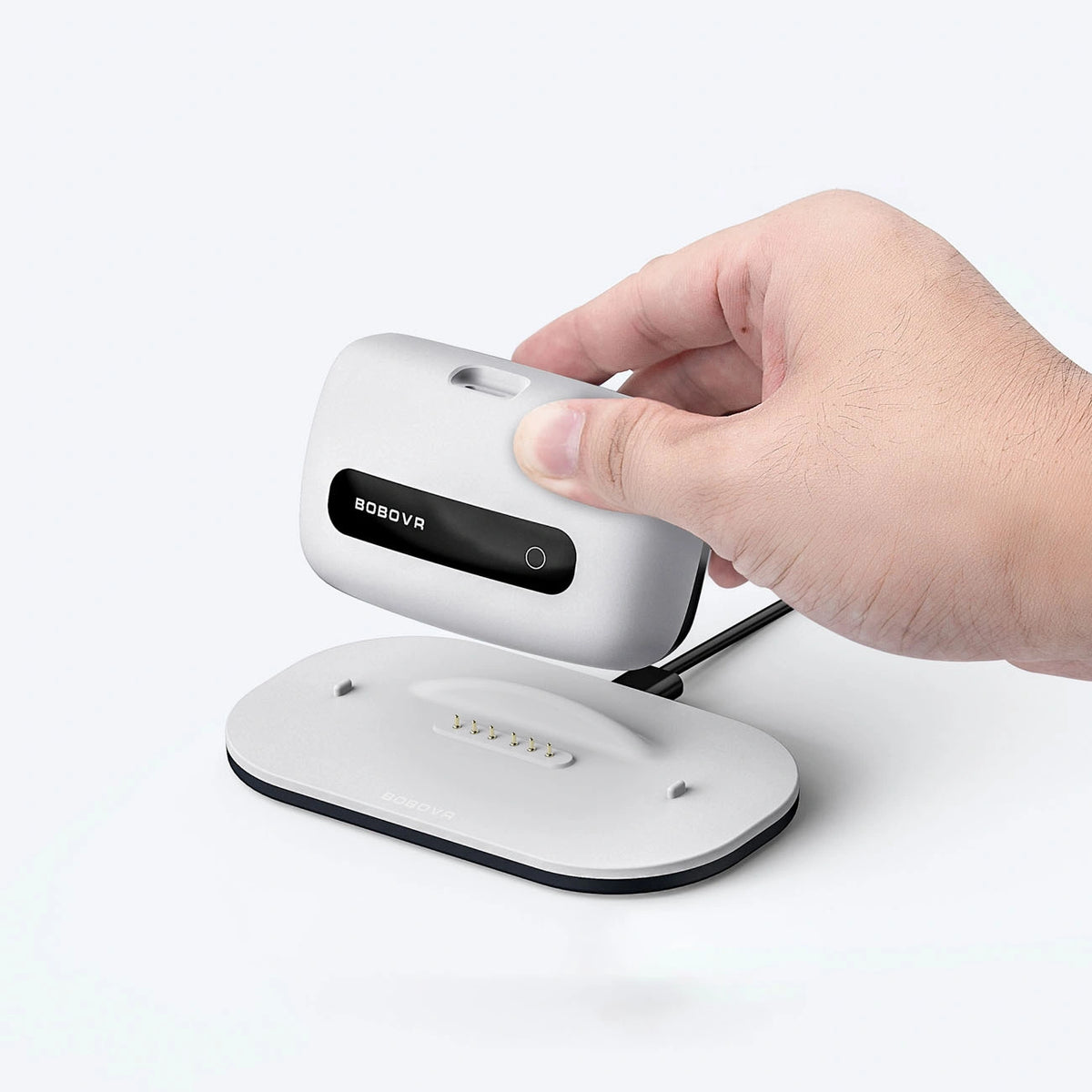 Pasek na głowę BoboVR M3 Pro+ z akumulatorem do Meta Quest 3 / 3S - biały – zdjęcie 4