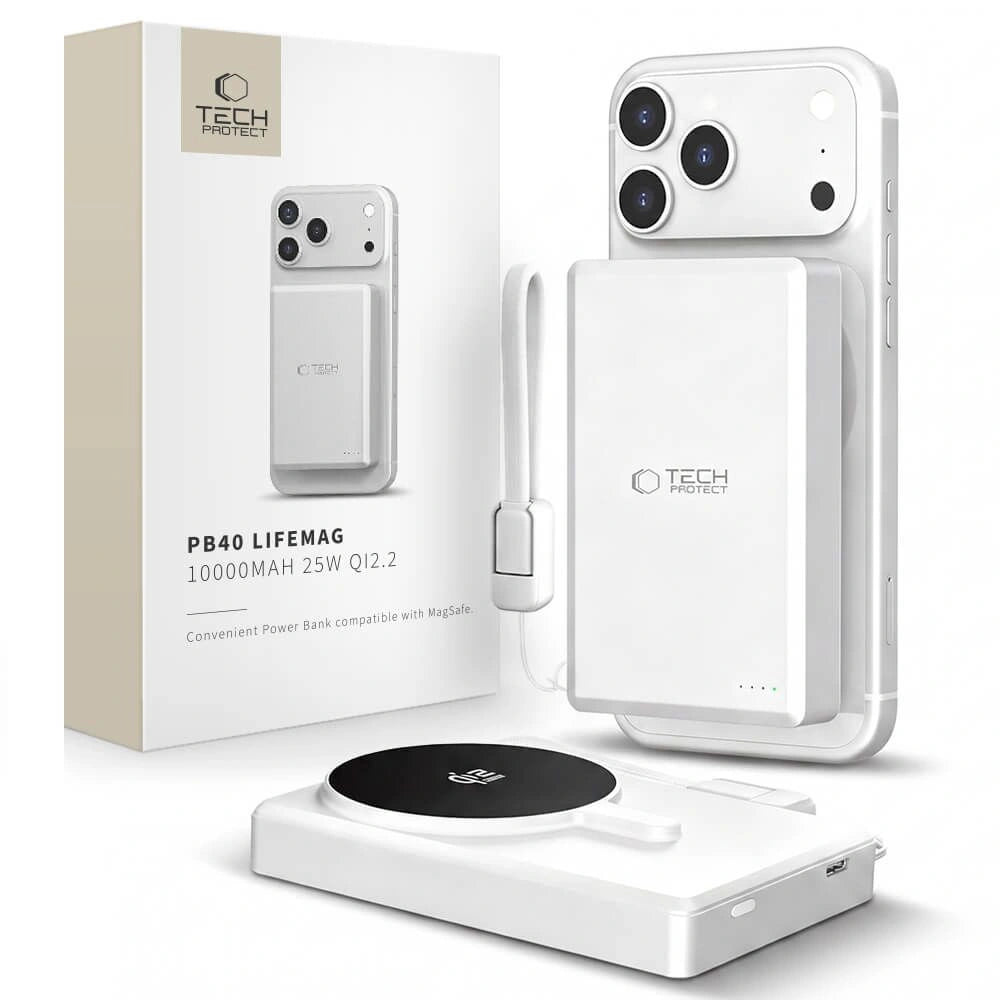 Power bank Tech-Protect PB40 LifeMag 10000MAH 25W QI2.2 + kabel USB-C