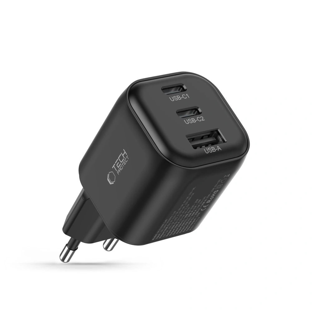 Ładowarka sieciowa Tech-Protect NCA100W-GaN PD 3.2 100W / QC3.0 - czarna – zdjęcie 2