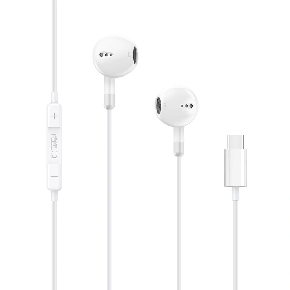 Słuchawki przewodowe Tech-Protect Ultraboost Core G4 USB-C - białe – zdjęcie 2