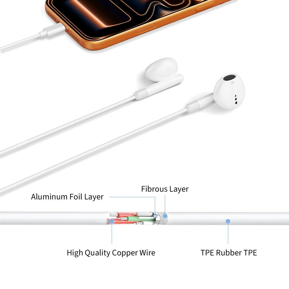 Słuchawki przewodowe Tech-Protect Ultraboost Core G4 USB-C - białe – zdjęcie 3