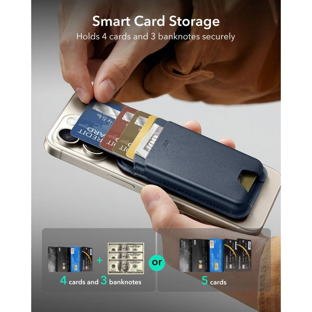 Portfel magnetyczny ESR Classic RFID Magnetic na telefon - granatowy – zdjęcie 3