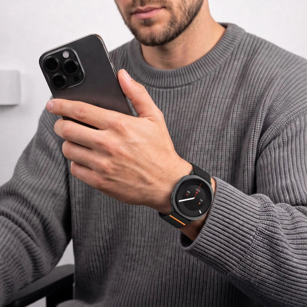 Pasek Tech-Protect Nylon na Samsung Galaxy Watch 40 / 44 / 46 mm - czarny – zdjęcie 3