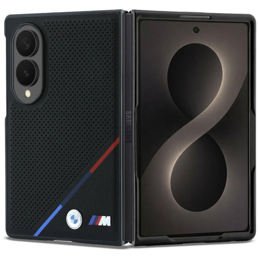 Etui BMW M Leather Perforated Tricolor na Samsung Galaxy Z Fold 8 - czarne