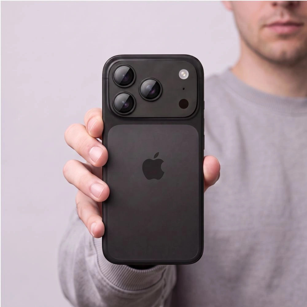 Osłona aparatu Tech-Protect Camfull Fit+ na iPhone 18 Pro Max – telefon w dłoni