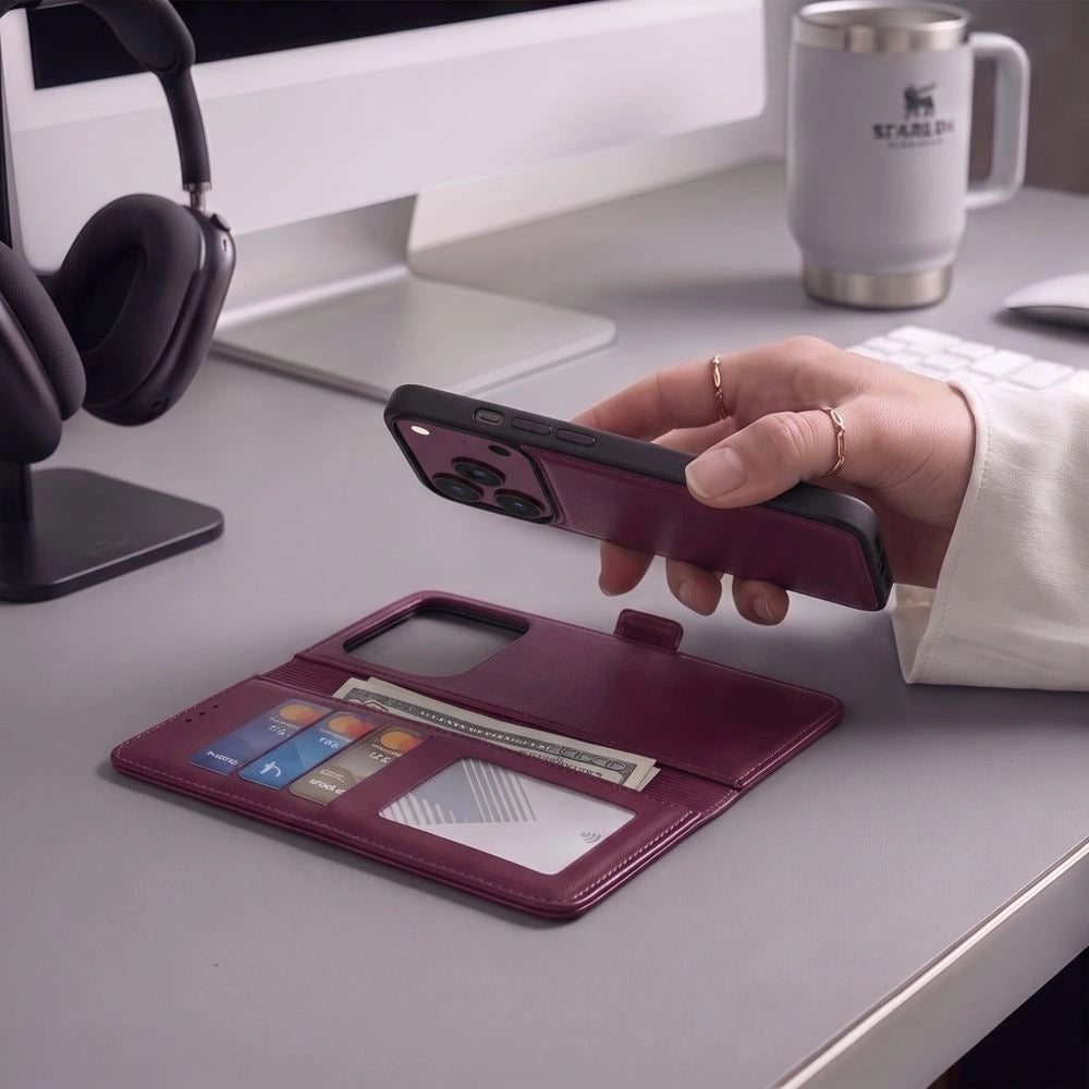 Etui Tech-Protect Wallet MagSafe na iPhone 17 Pro / 18 Pro - burgudnowe – zdjęcie 5