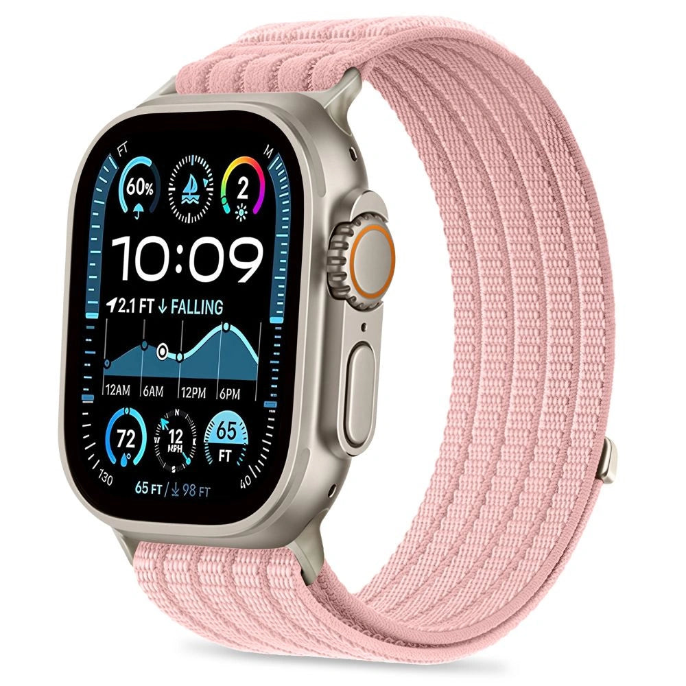 Pasek Tech-Protect Nylon na Apple Watch 44 / 45 / 46 / 49 mm - jasnorózowy