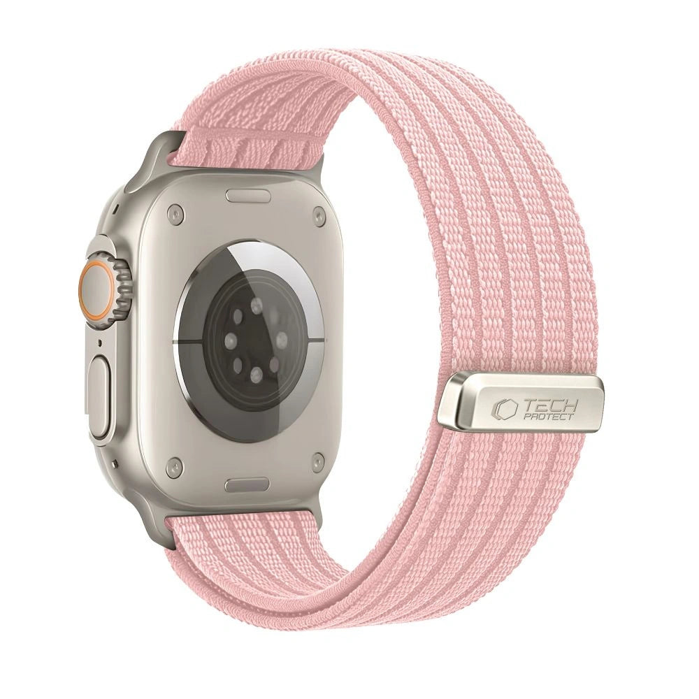 Pasek Tech-Protect Nylon na Apple Watch 44 / 45 / 46 / 49 mm - jasnorózowy – zdjęcie 2