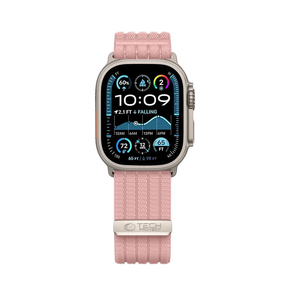 Pasek Tech-Protect Nylon na Apple Watch 44 / 45 / 46 / 49 mm - jasnorózowy – zdjęcie 3