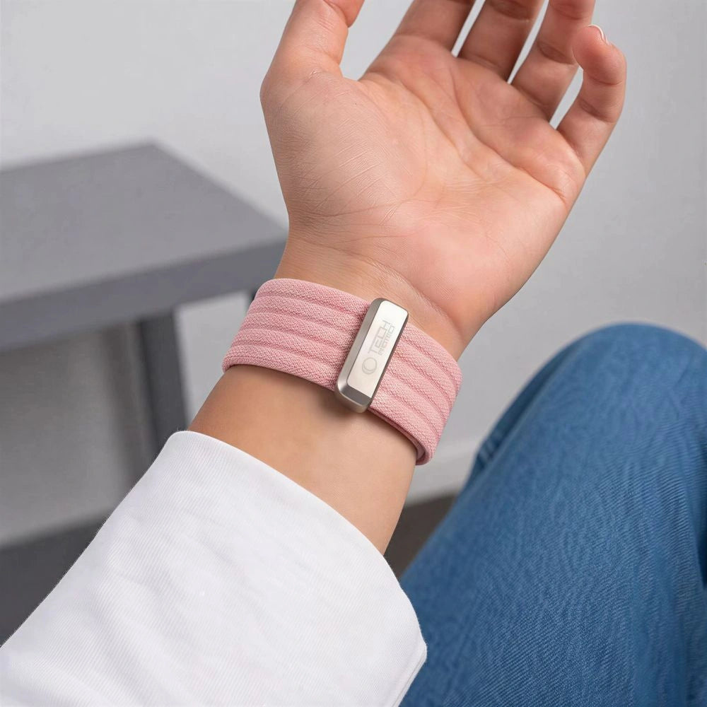 Pasek Tech-Protect Nylon na Apple Watch 44 / 45 / 46 / 49 mm - jasnorózowy – zdjęcie 6