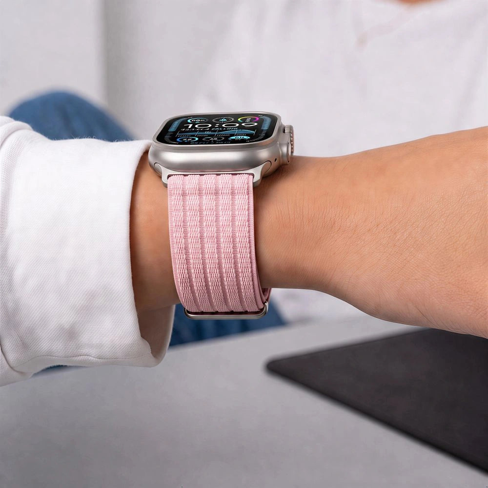 Pasek Tech-Protect Nylon na Apple Watch 44 / 45 / 46 / 49 mm - jasnorózowy – zdjęcie 7