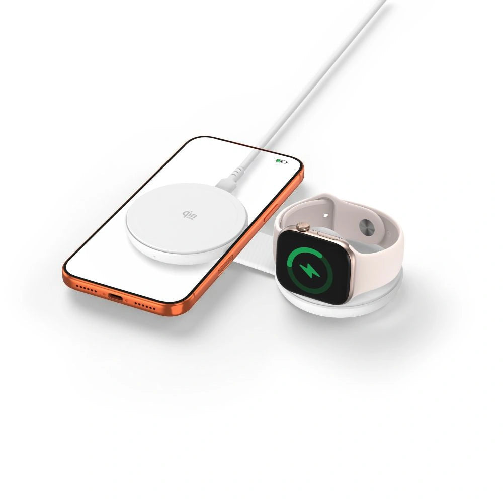 Ładowarka bezprzewodowa Tech-Protect A55 2in1 MagSafe 25W QI2.2 + - biała – zdjęcie 2