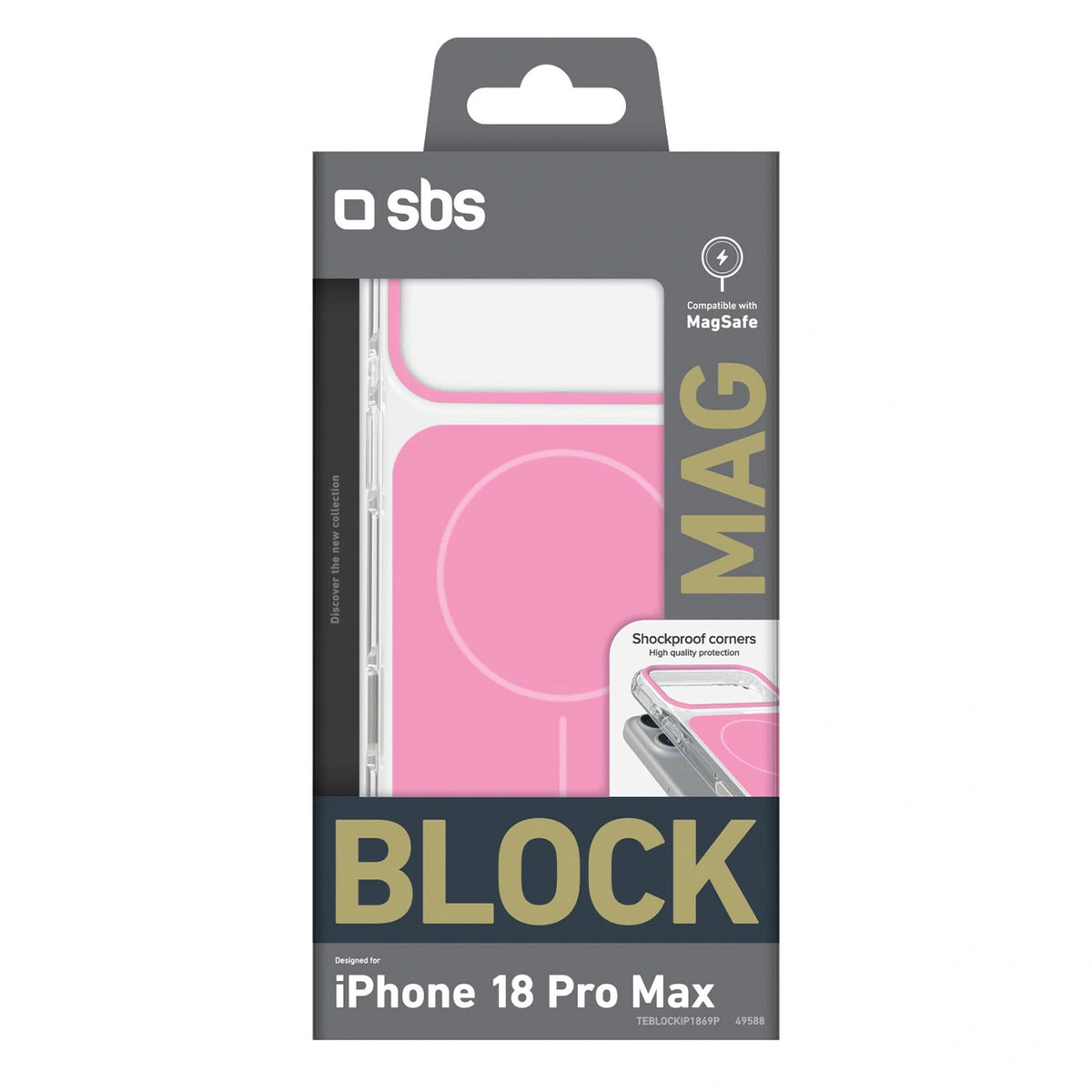 Etui SBS Block Case na iPhone 18 Pro Max kompatybilne z MagSafe - różowe – zdjęcie 2
