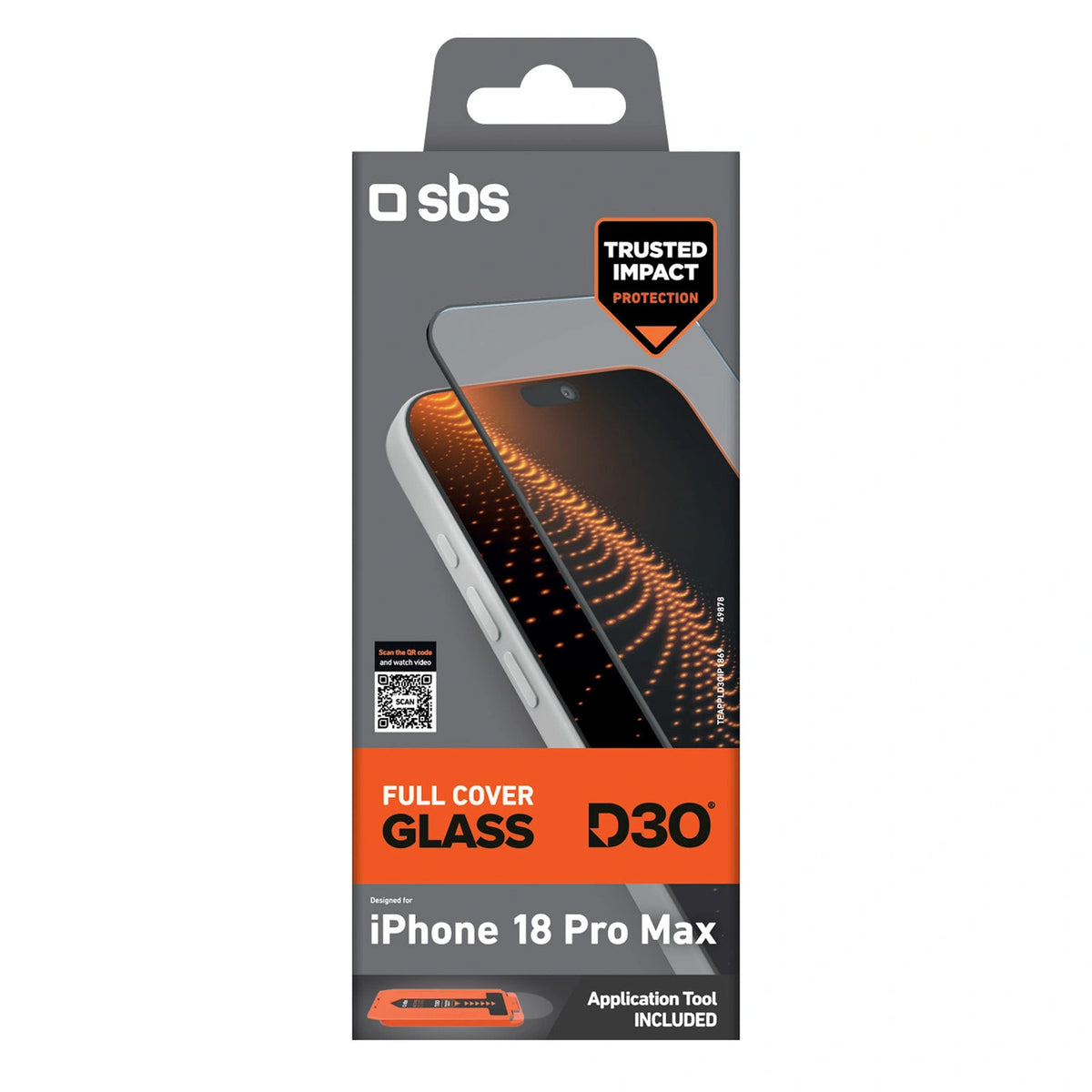 Szkło ochronne SBS D3O Full Cover Glass na iPhone 18 Pro Max z aplikatorem – zdjęcie 2