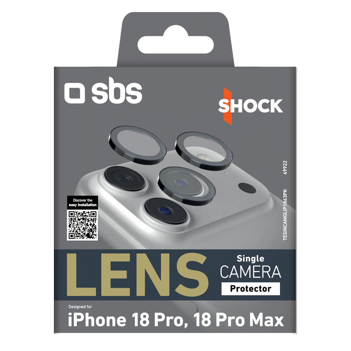 Szkła na aparat SBS Lens Single na iPhone 18 Pro / 18 Pro Max - czarne – zdjęcie 2