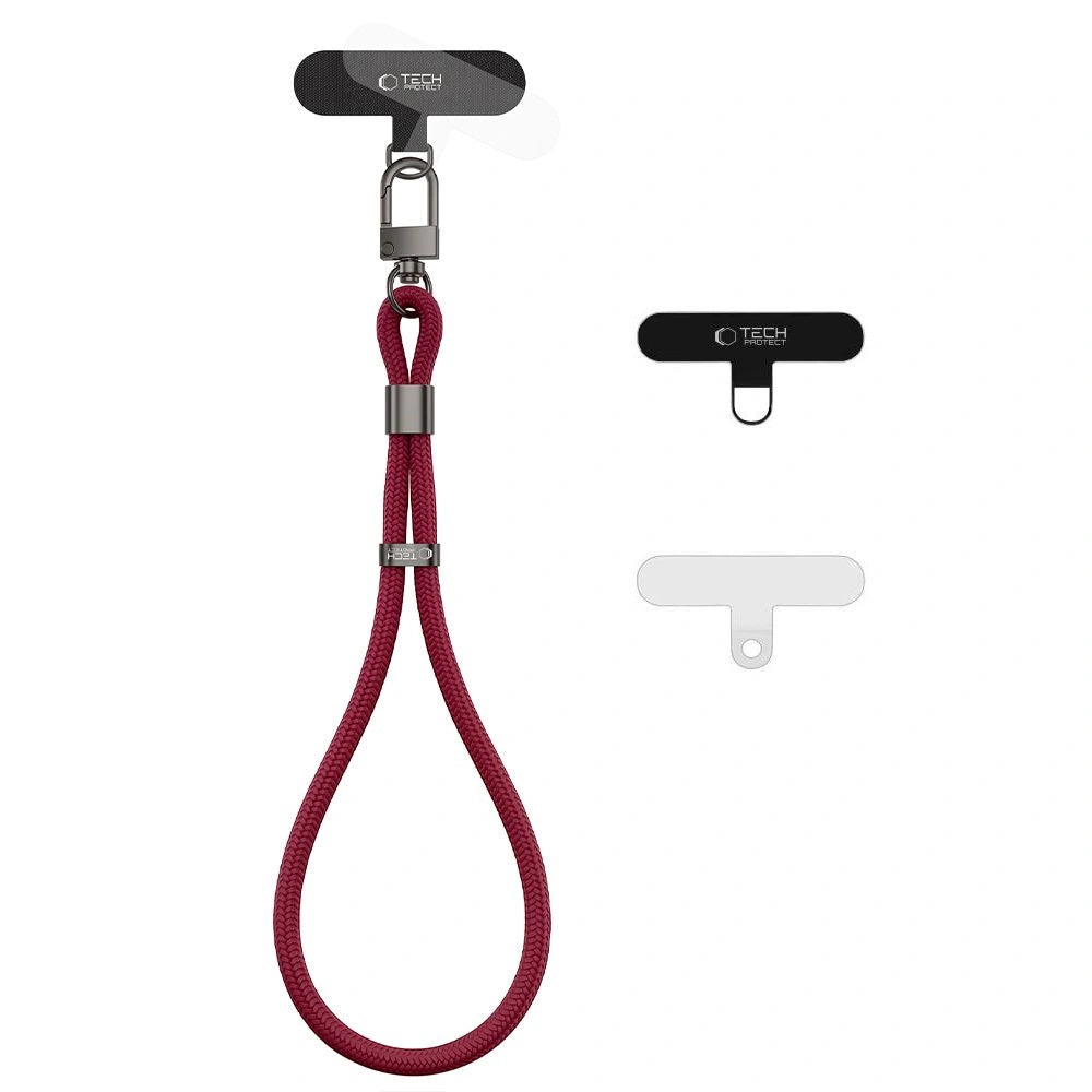 Smycz Tech-Protect C11S Rope Wrist Strap do telefonu - burgundowa