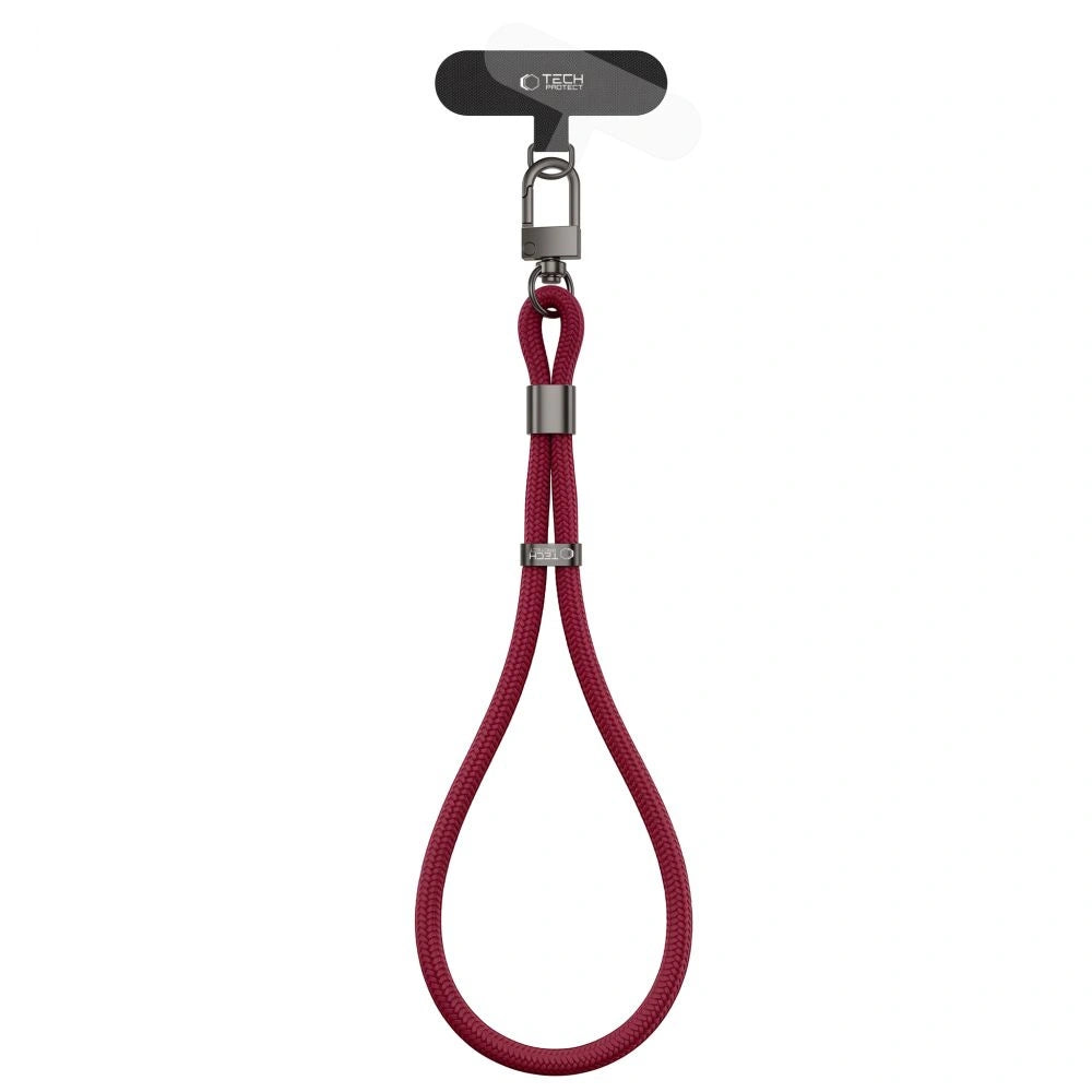 Smycz Tech-Protect C11S Rope Wrist Strap do telefonu - burgundowa – zdjęcie 2