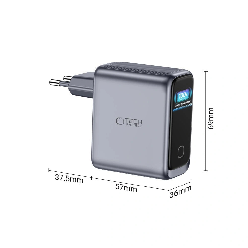 Ładowarka sieciowa Tech-Protect PowerVision NC100W-GaN - ciemnoszara – zdjęcie 4