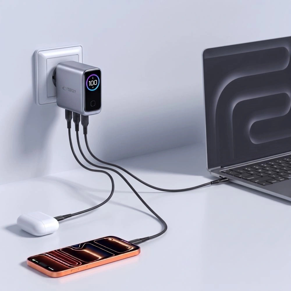 Ładowarka sieciowa Tech-Protect PowerVision NC100W-GaN - ciemnoszara – zdjęcie 6
