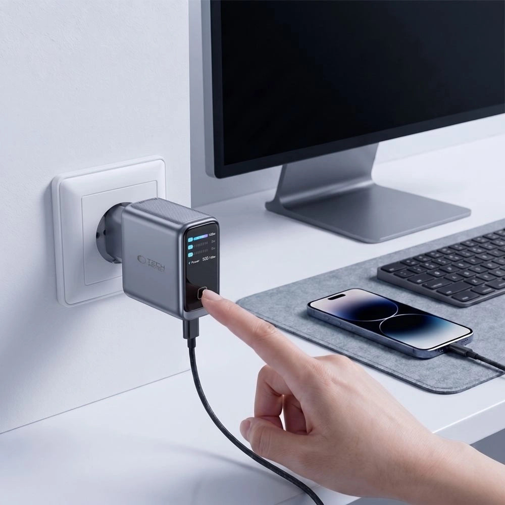 Ładowarka sieciowa Tech-Protect PowerVision NC100W-GaN - ciemnoszara – zdjęcie 7