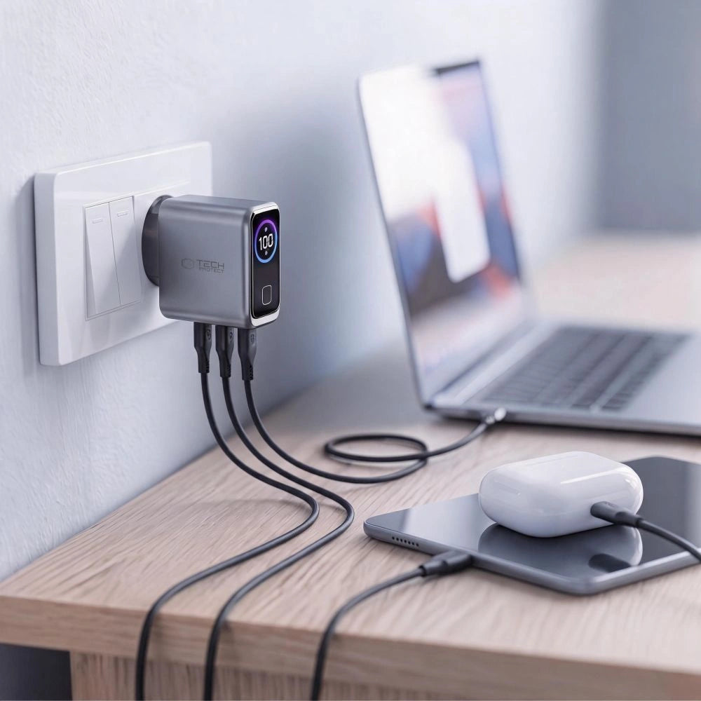 Ładowarka sieciowa Tech-Protect PowerVision NC100W-GaN - ciemnoszara – zdjęcie 8