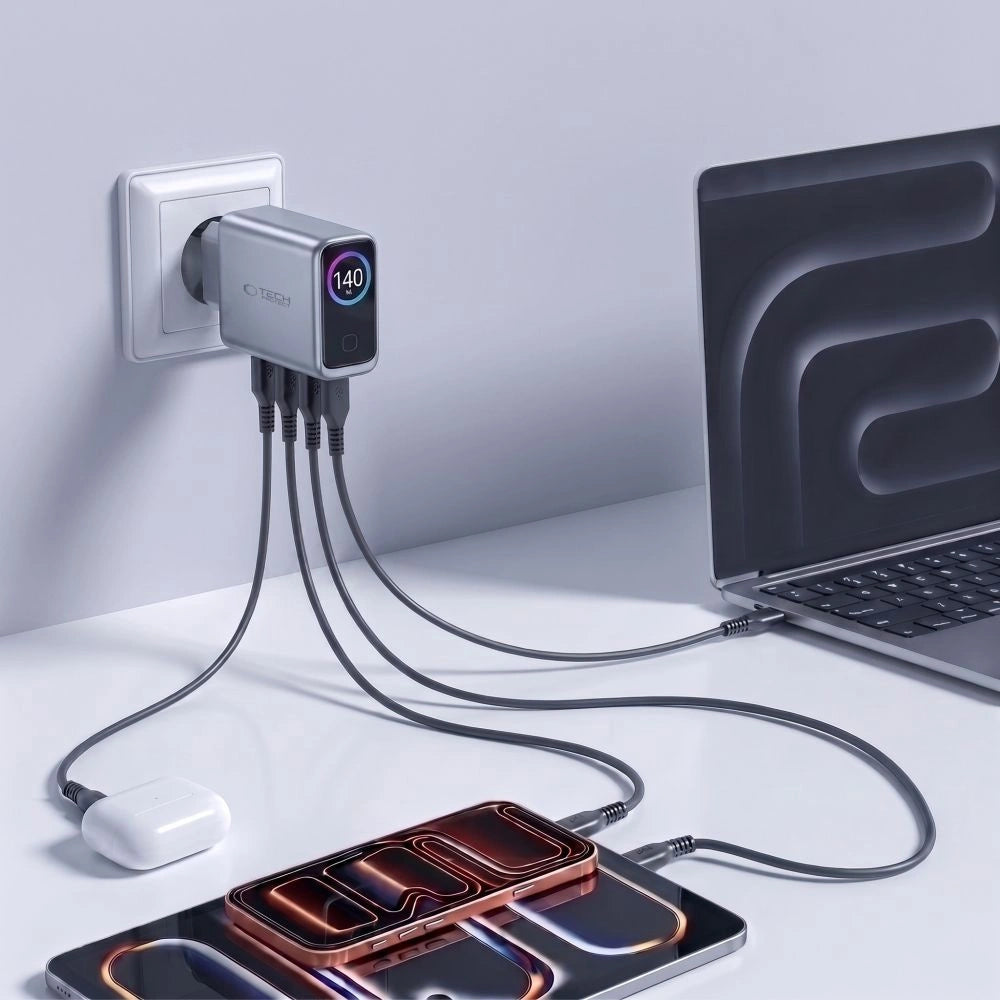 Ładowarka sieciowa Tech-Protect PowerVision NC140W-GaN - ciemnoszara – zdjęcie 6