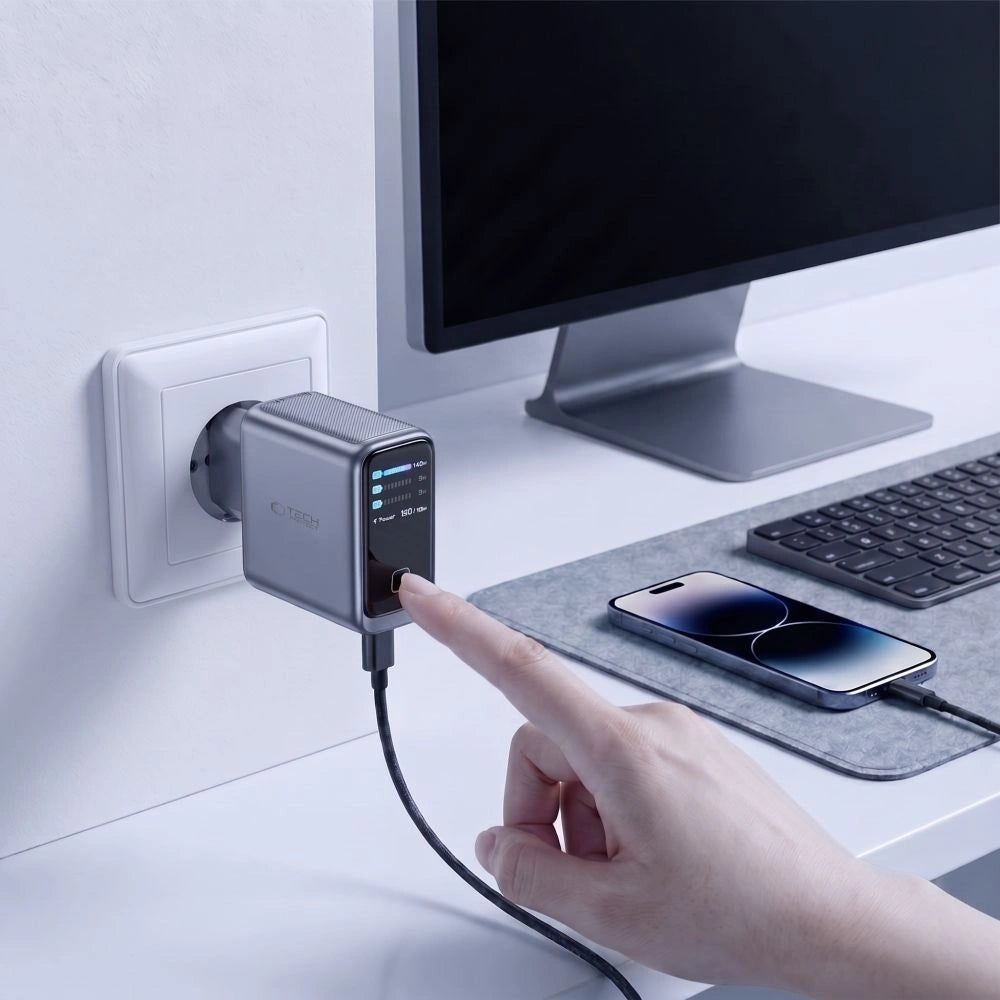 Ładowarka sieciowa Tech-Protect PowerVision NC140W-GaN - ciemnoszara – zdjęcie 7