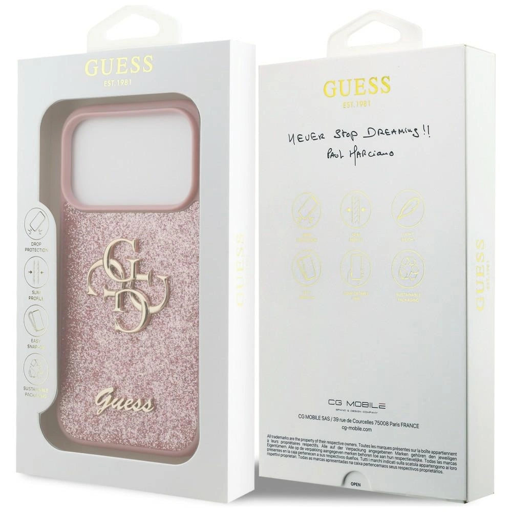 Etui Guess Fixed Glitter Big 4G na iPhone 17 Pro / 18 Pro - różowe – zdjęcie 8