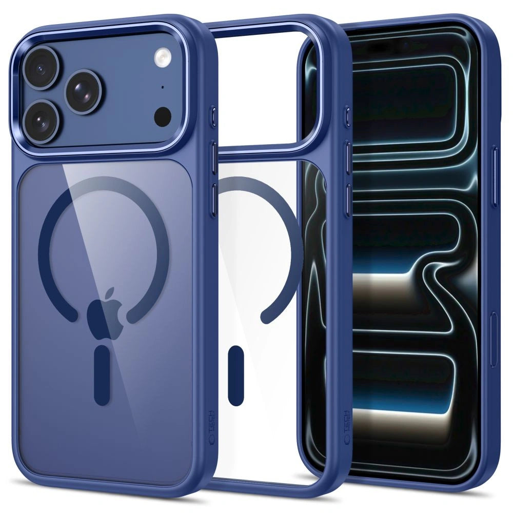 Etui Tech-Protect na iPhone 17 Pro / 18 Pro - granatowo-przezroczyste