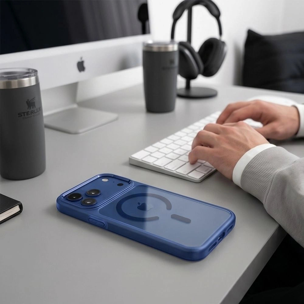 Etui Tech-Protect na iPhone 17 Pro / 18 Pro - granatowo-przezroczyste – zdjęcie 5