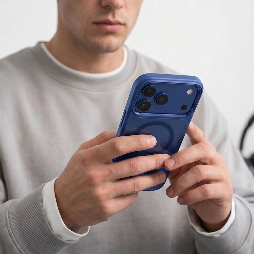 Etui Tech-Protect na iPhone 17 Pro / 18 Pro - granatowo-przezroczyste – zdjęcie 7