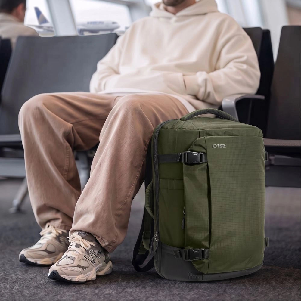 Plecak Tech-Protect Defender S70 RYANAIR & na laptop - ciemnozielony – zdjęcie 13