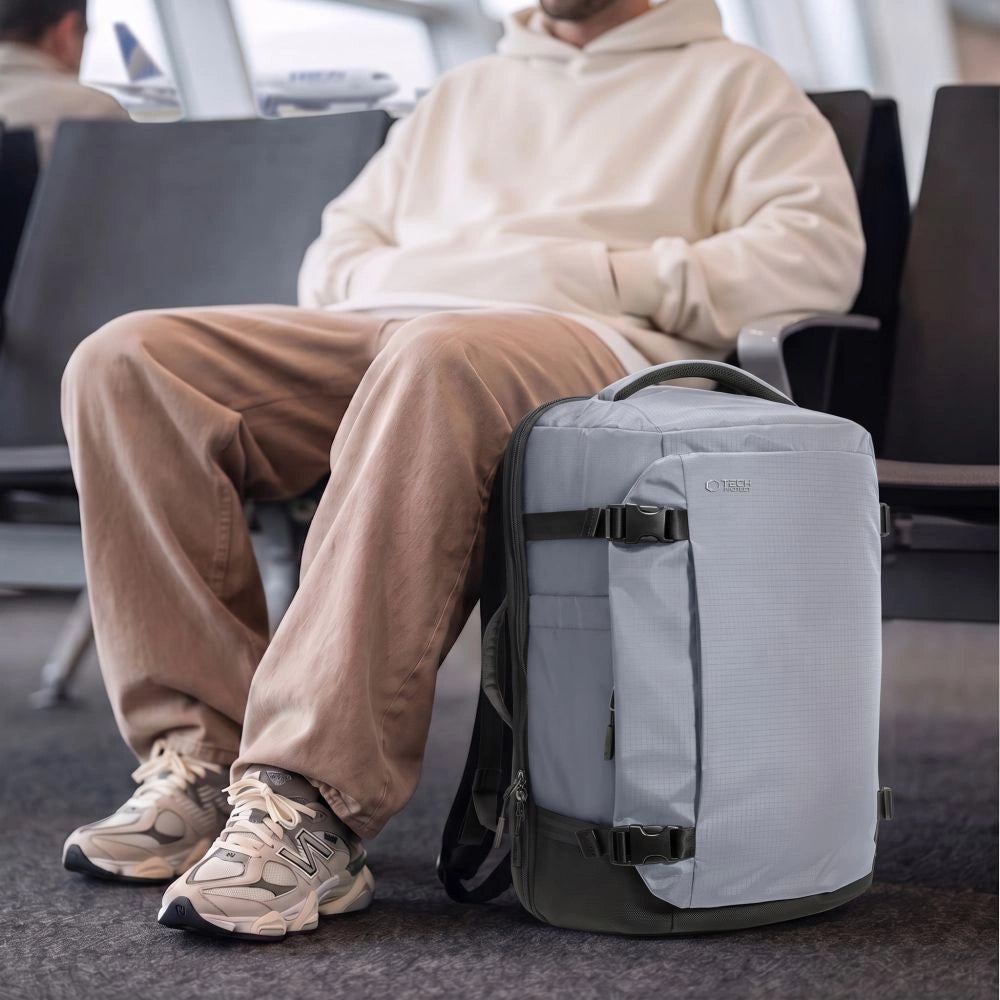 Plecak Tech-Protect Defender S70 RYANAIR & WIZZAIR 24L na laptop - szary – zdjęcie 13